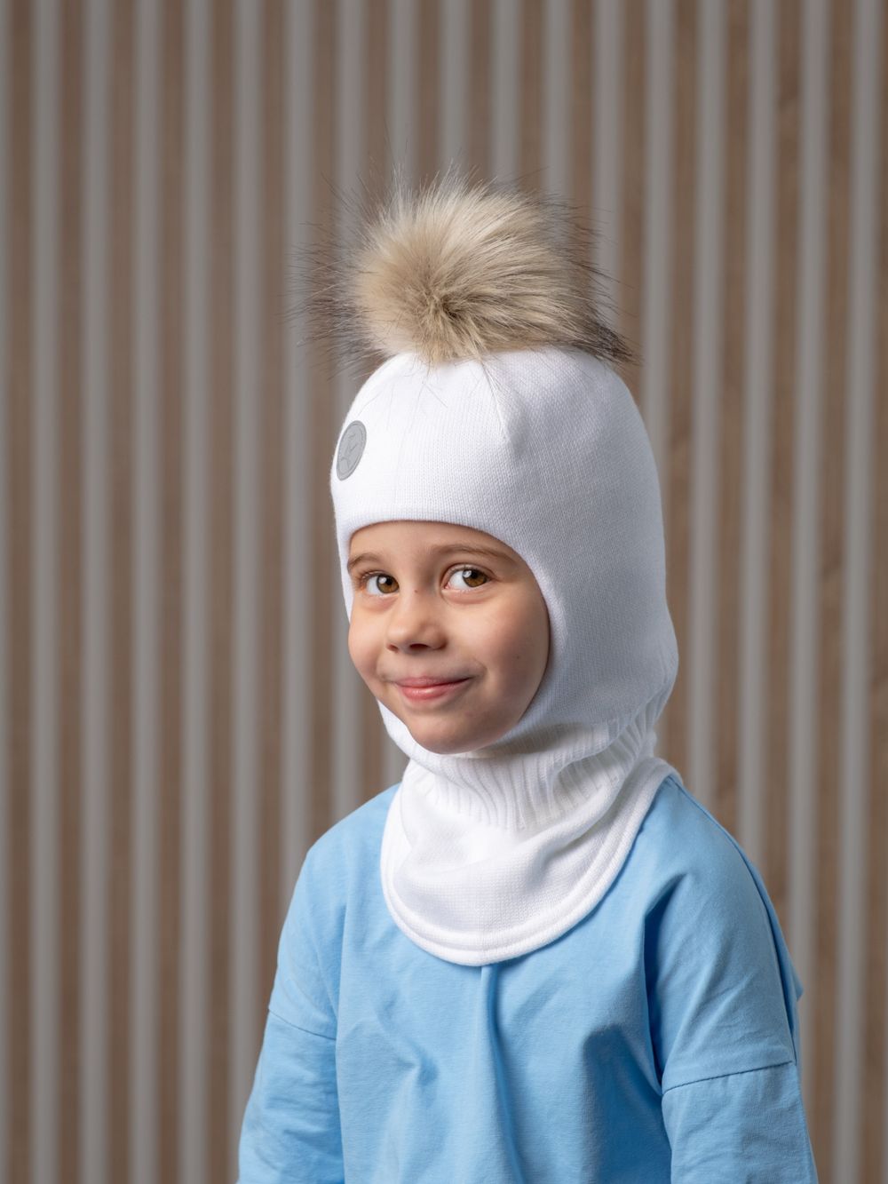 Шлем зимний вязаный (Молоко) ЧУ