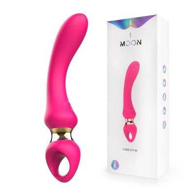 Розовый изогнутый вибромассажер Moon Vibrator - 21,1 см. (Цвет: розовый)