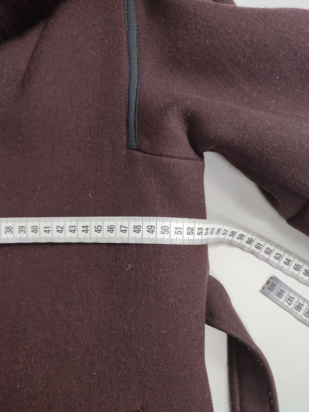 Пальто шерстяное с мехом 48-50 размер