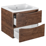 Тумба под раковину Vincea Paola 600 подвесная, 2 выкатных ящика soft close, R.Wood