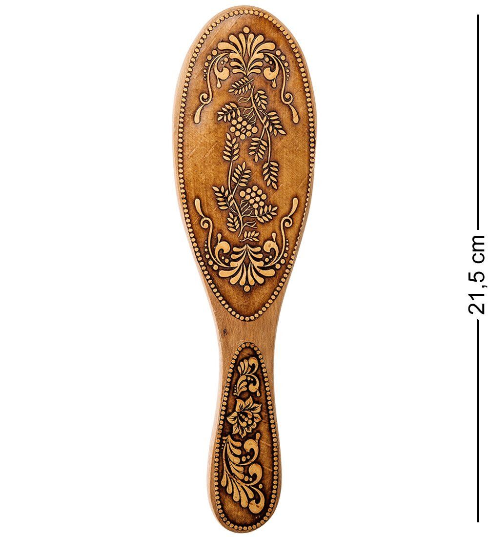 Народные промыслы BST-209/ 1 Массажная расческа деревянная «Рябина» (береста)