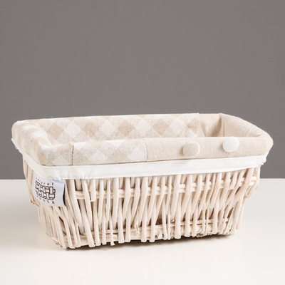 Корзина стеллажная Пуговка 24х17х11 см (молочный)