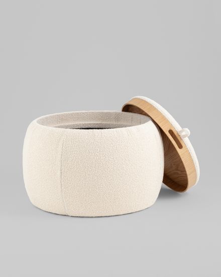 Пуф-столик Люкке с ящиком бежевый