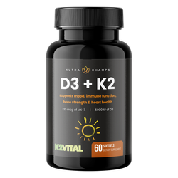 Nutra Champs Vitamin D3 + K2 ( 5000ME + 100 mcg ), Д3+К2 , Д3 + МК-7 !!!Срок 08.2025