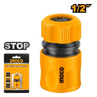 Соединитель пластмассовый быстросъемный для шланга 1/2" INGCO HHCS01121
