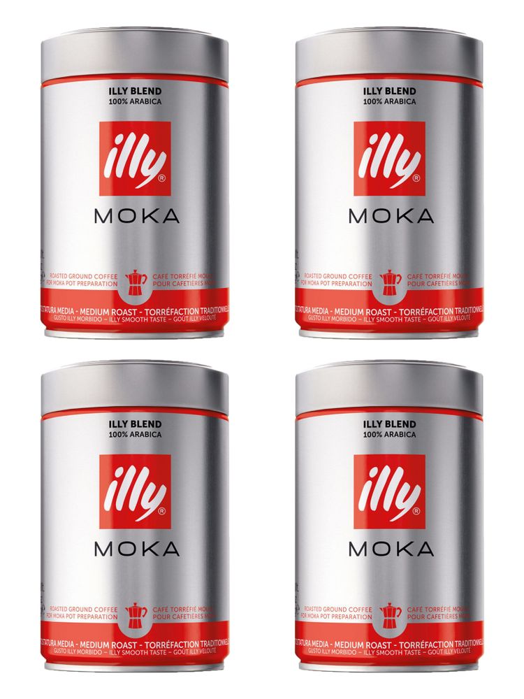Кофе молотый ILLY MOKA средняя обжарка 250 г x 4 шт