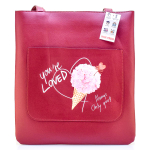 Сумка-шоппер "Love" на молнии, кожзам. 34.5х31 см (Проф-Пресс)
