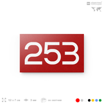 Номер на дверь 253, табличка на дверь для офиса, квартиры, кабинета, аудитории, склада, красная 120х70 мм, Айдентика Технолоджи