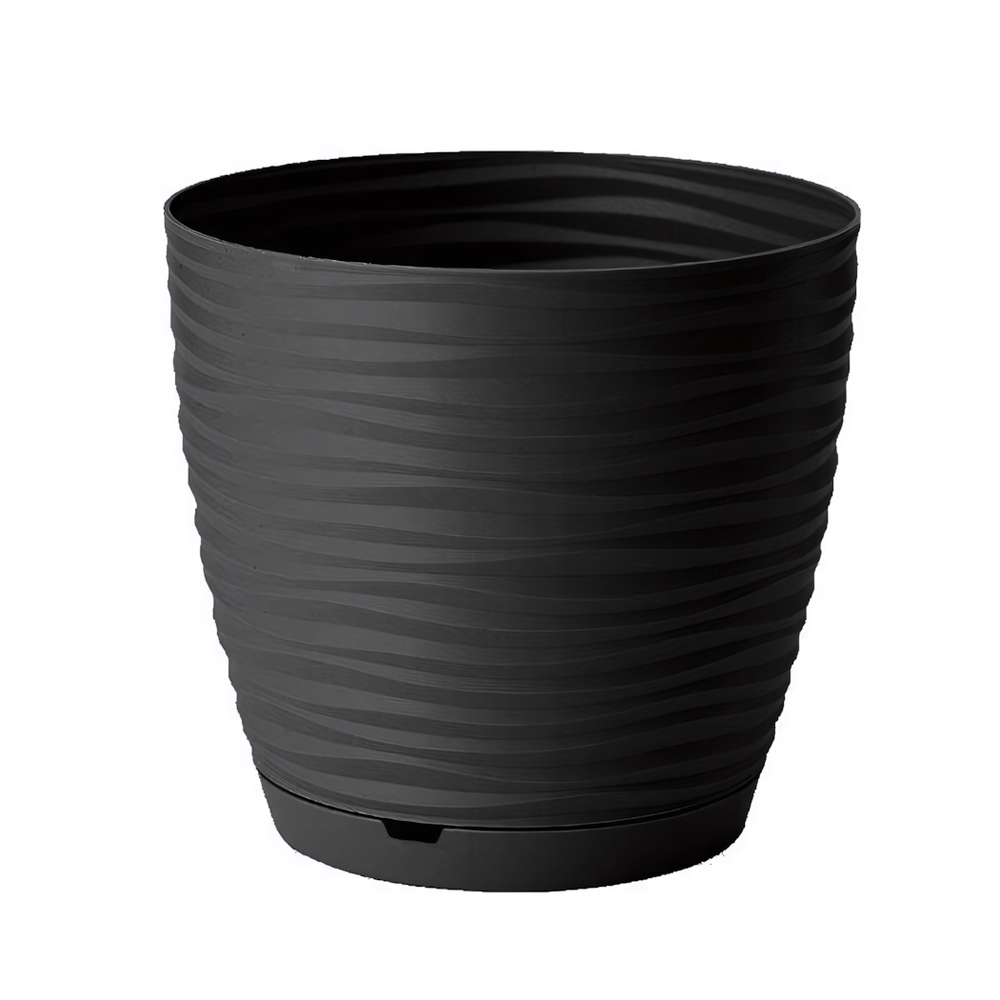 Горшок для цветов Saffron 5,4 л с поддоном (черный)