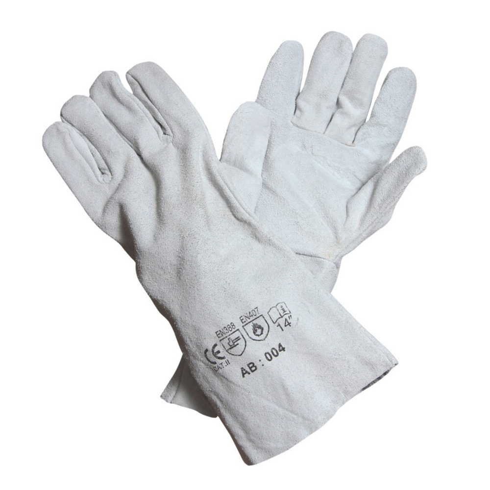 Краги спилковые "Металлург" р.35см, серые холодные