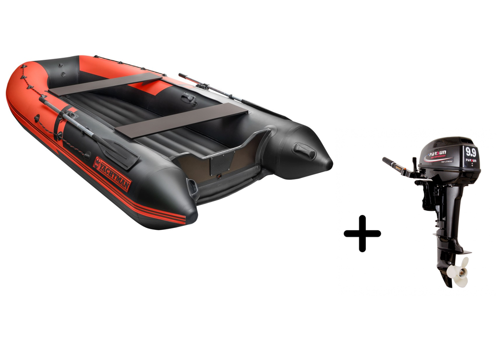 YACHTMAN-360 НДНД красный-черный + PARSUN T 9.9 (15) BMS (комплект лодка + мотор)