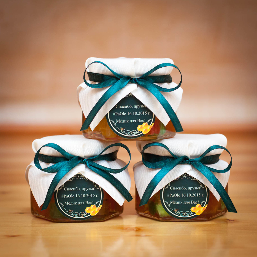 Бонбоньерка с медом на свадьбу, 140 грамм