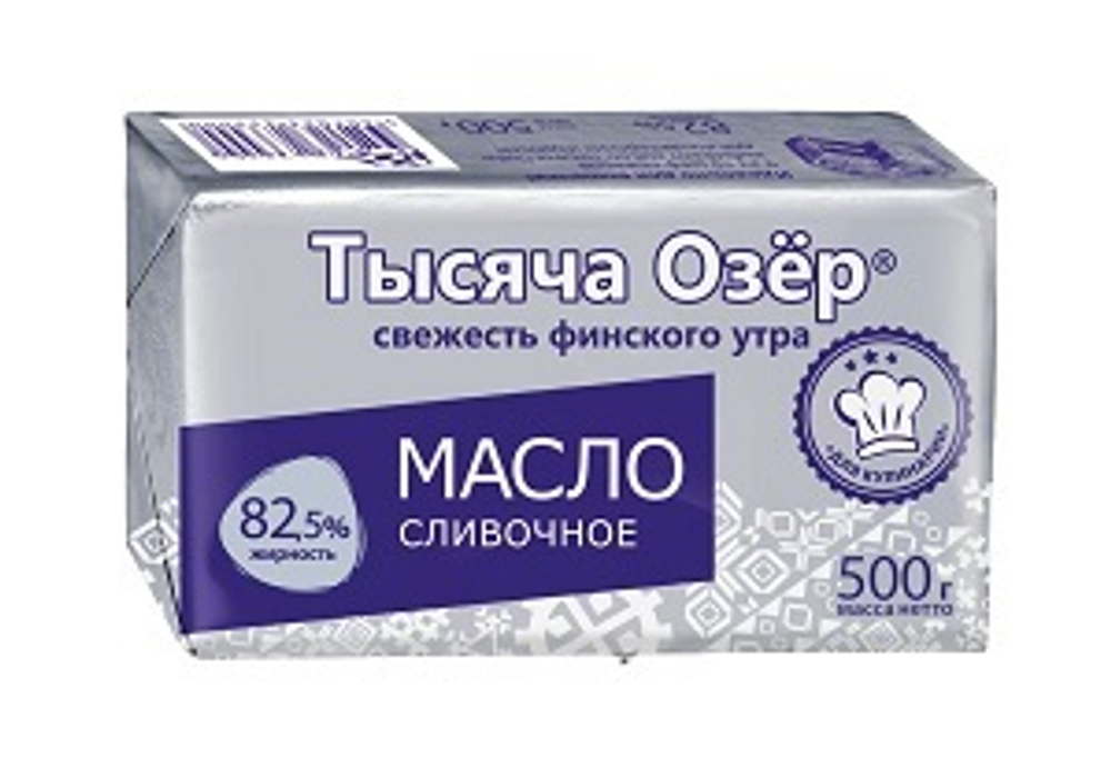 Масло 500г сливочное Тысяча Озёр (для кулинарии) 82.5%