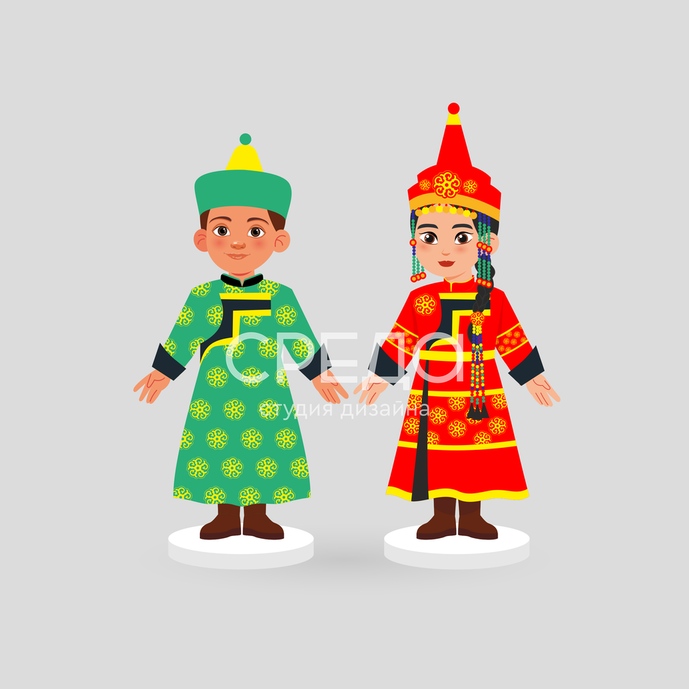 Малые стойки "Тувинский костюм"