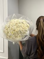 Гранд-букет из белых диантусов 77шт