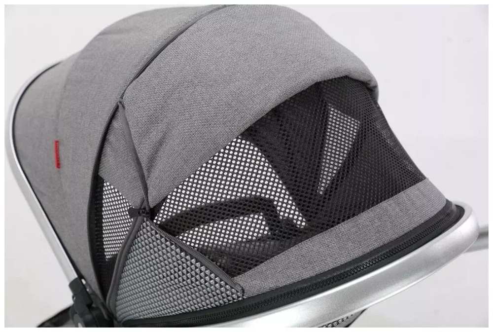 Коляска-трансформер 3в1 Luxmom V9 new серый текстиль