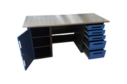 Верстак GWT-V1800B3 Great Wolf - двухтумбовый, 5 ящиков, тумба с дверью, синий 1800x700мм