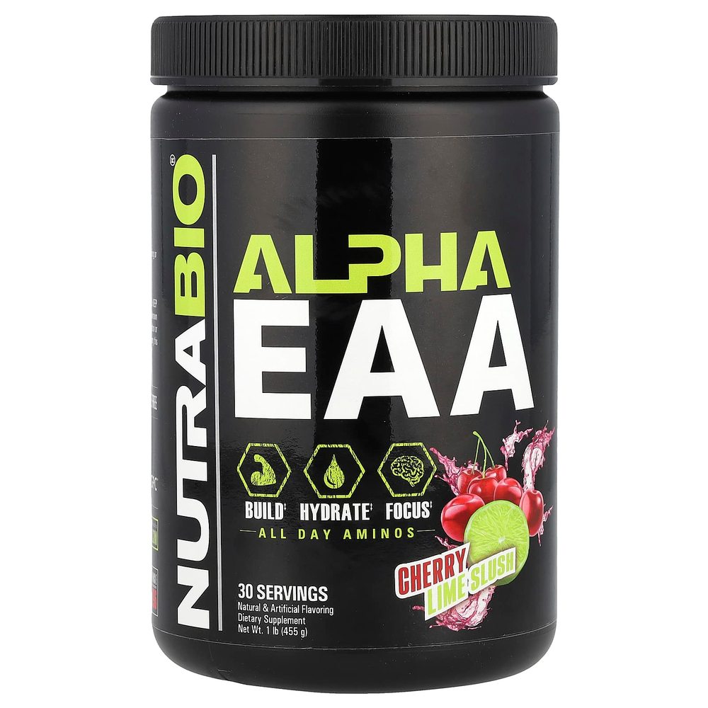 NutraBio, Альфа EAA, вишня с лаймом, 455 г