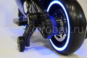 Детский электромотоцикл River Toys A001AA синий фото №7