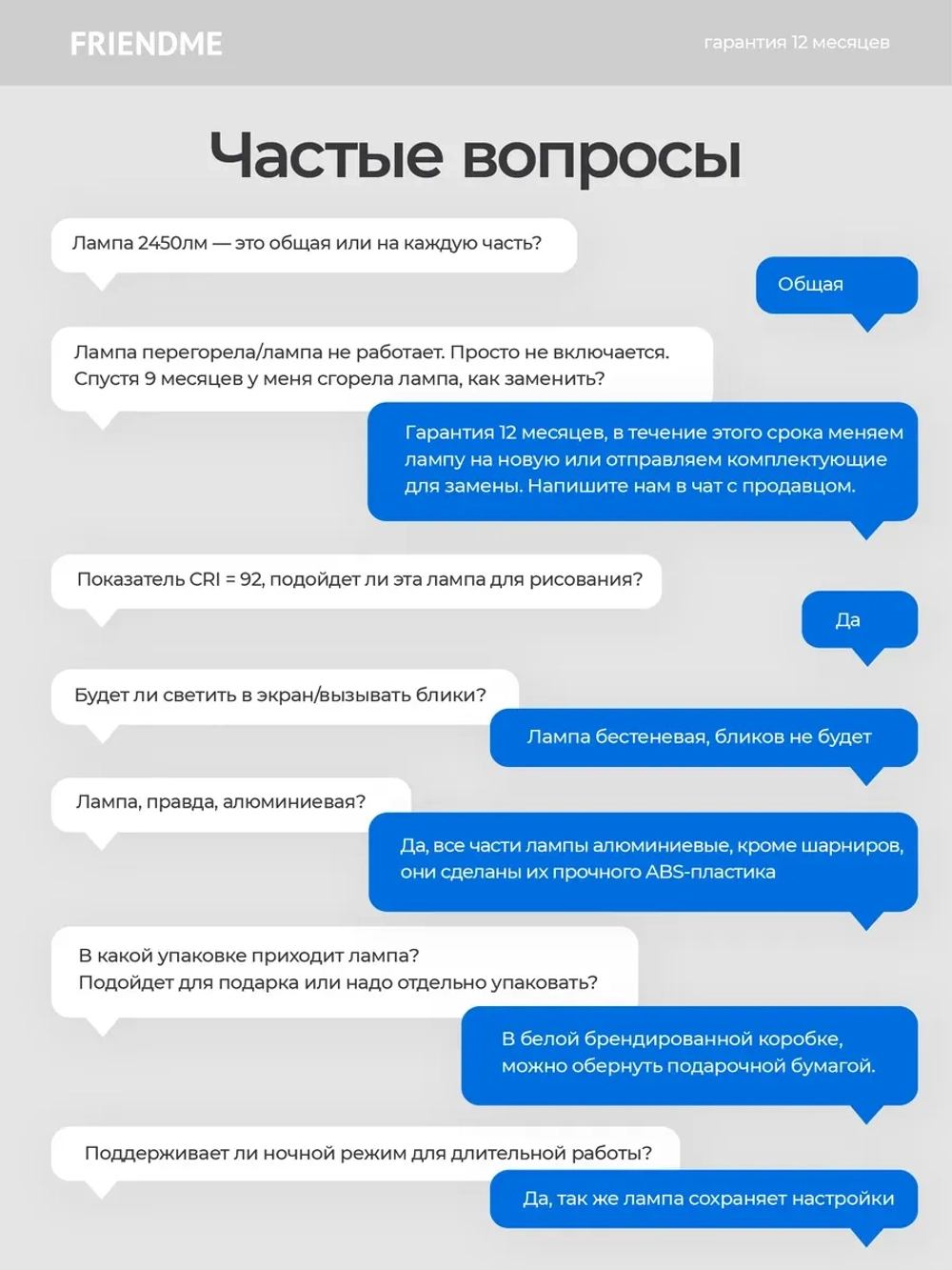 Светильник FRIENDME бестеневой настольный на струбцине светодиодный No. 23 черный. Яркость - 1300 lum. 24W.