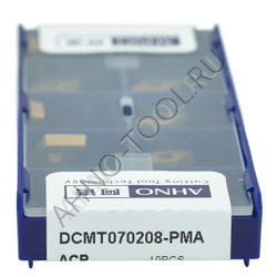 Пластина твердосплавная ISO DCMT070208-PMA ACP10E AHNO по стали, чистовая