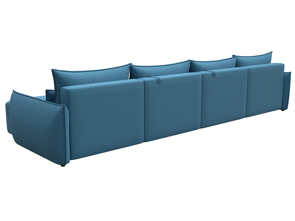 Диван П-образный Лига-051 НПБ Лонг РОГОЖКА Амур 10 голубой