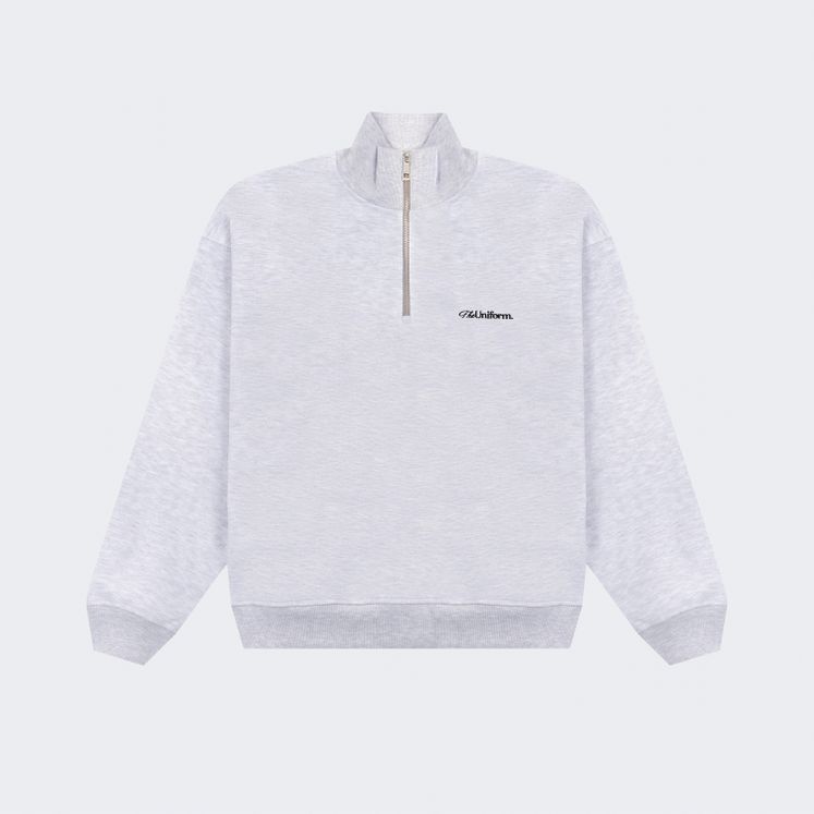 Cвитшот UNIFORM Half-zip Heavy Classic, серый меланж