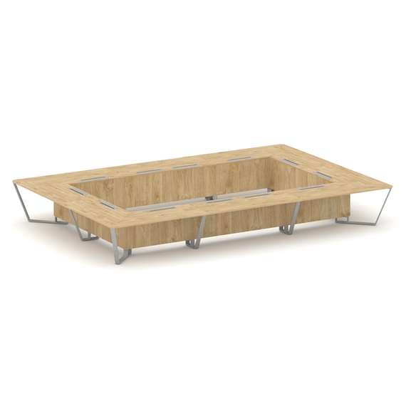 Steel Meet Стол переговорный прямоугольный KDK-PR.B.SP-26K2 Тиквуд Светлый/Металл Серый 6000*4000*75