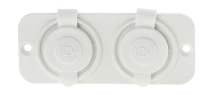 Панель с двумя разъёмами прикуривателя, белая