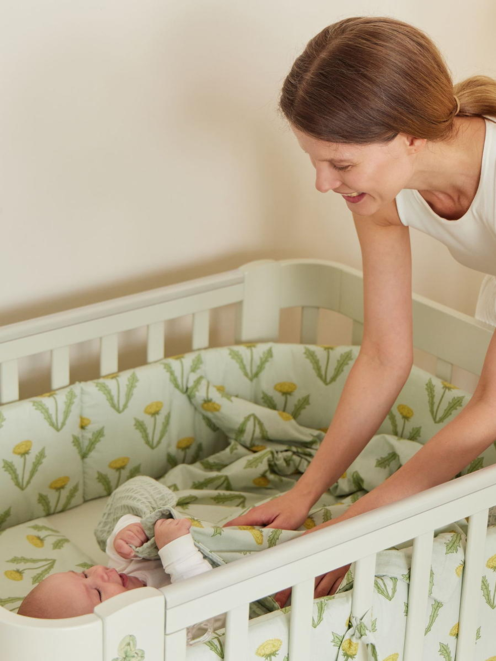 Детская кроватка-трансформер Happy baby Mommy Love в комплекте с расширением 160х70 sage