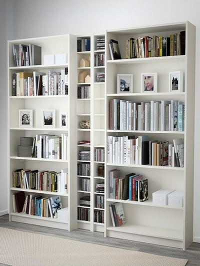 Шкаф-стеллаж Билли 1 Белый Фасадный 0101 200*28*202 см, Белый   Фиеста