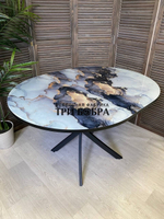 Стол круглый стеклянный "Смола"