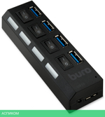 USB-хаб Buro BU-HUB4-U3.0-L черный