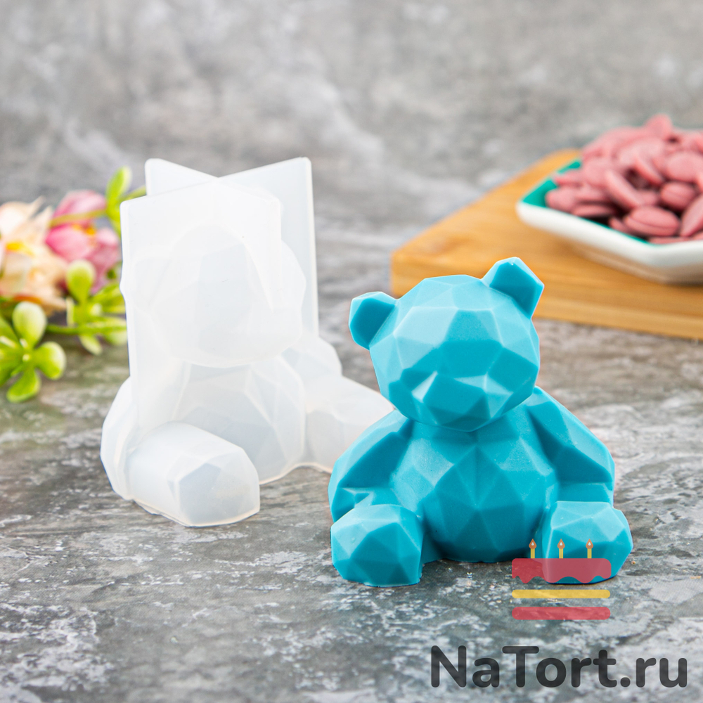 Силиконовый молд 3D «Геометрический мишка»