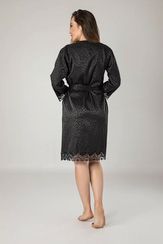 Женский  халат 15050 черный NUSA Турция