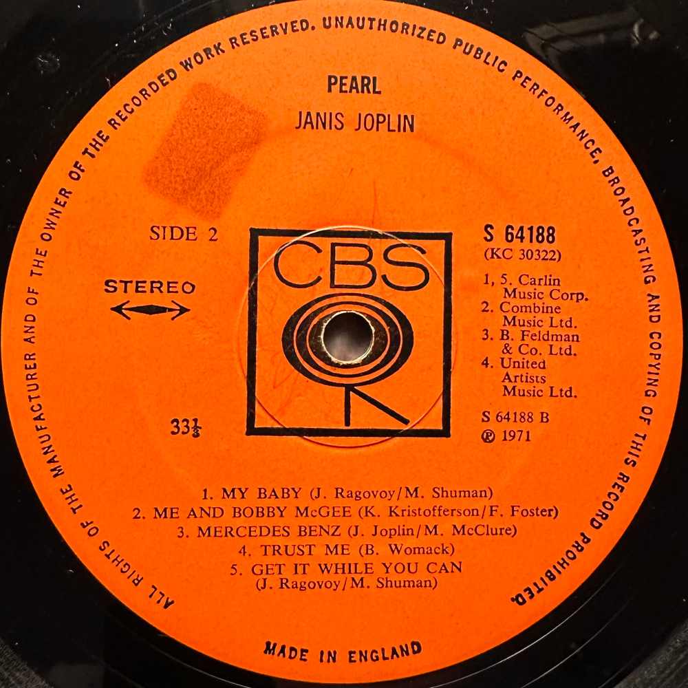 Janis Joplin - Pearl (Англия 1971г.)