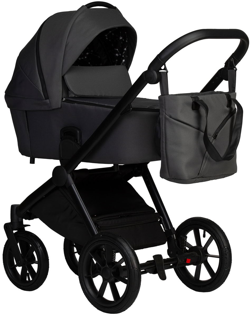 Детская коляска Indigo Solio 3 в 1 с автокреслом Avionaut Cosmo Grey So06 черный