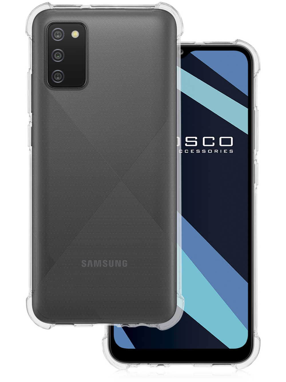 Чехол ROSCO для Samsung Galaxy A02s оптом (арт. SS-A02S-HARD-TPU-TRANSPARENT)
