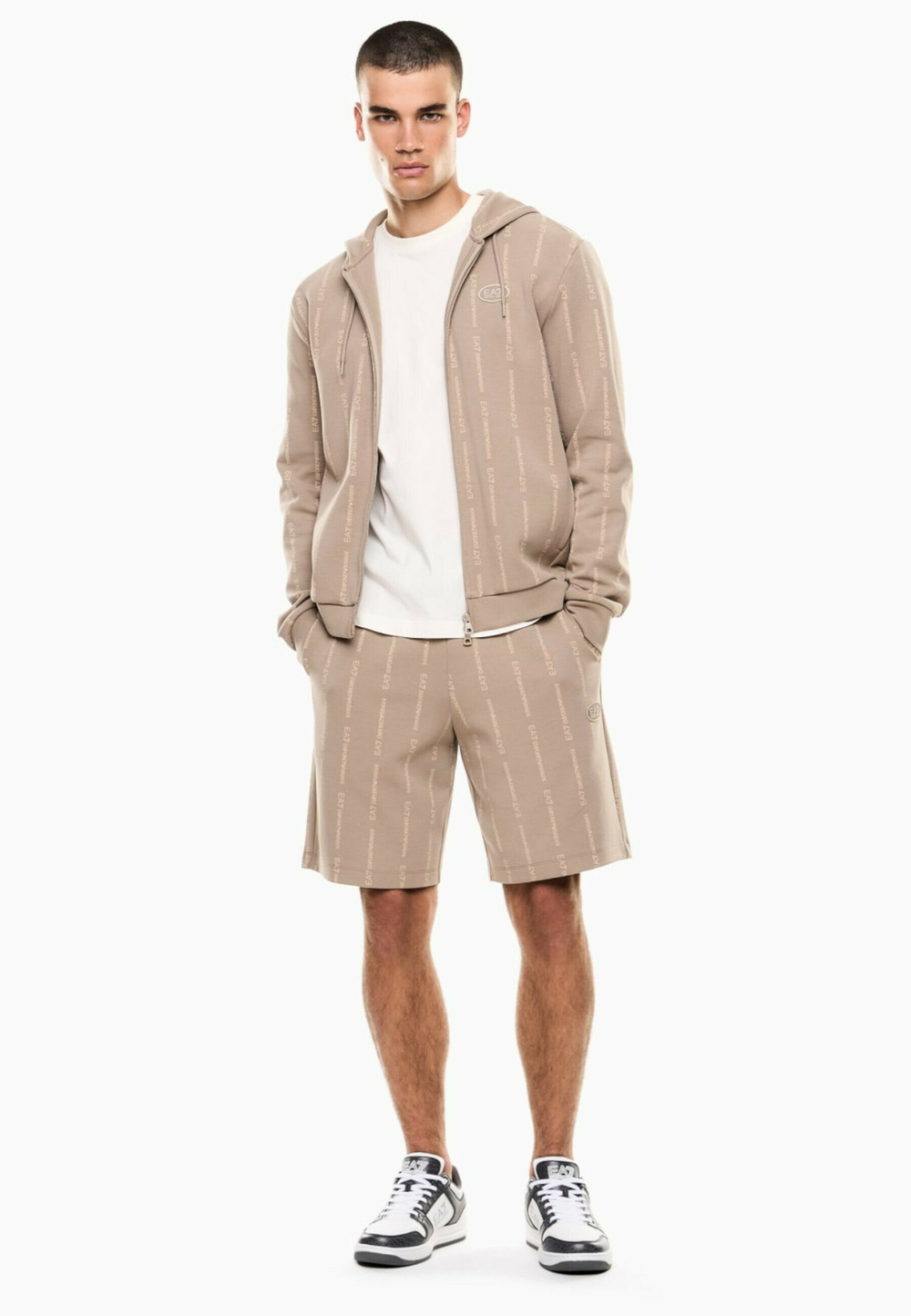 EA7 Emporio Armani Толстовка на молнии - Коричневый