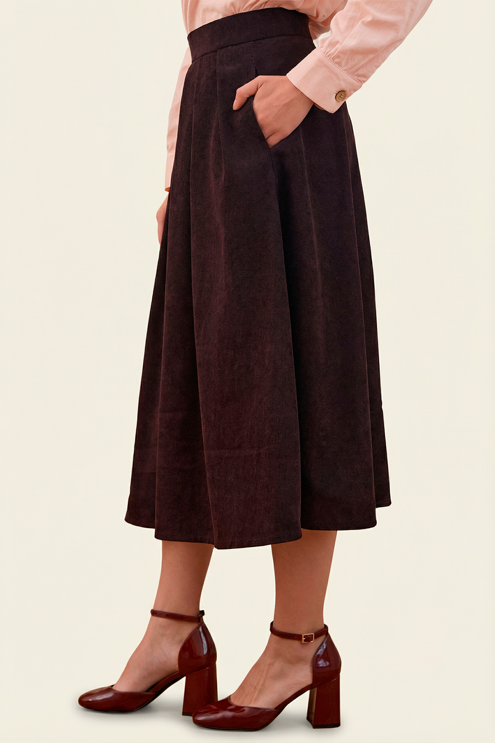 Юбка бохо вельветовая миди