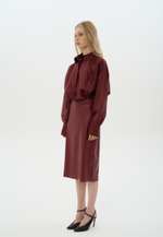 Юбка из перфорированной эко-кожи Лия