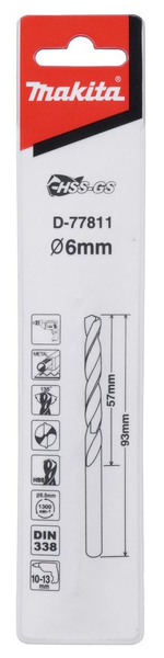 Сверло по металлу HSS-GS 6x57x93 Makita D-77811