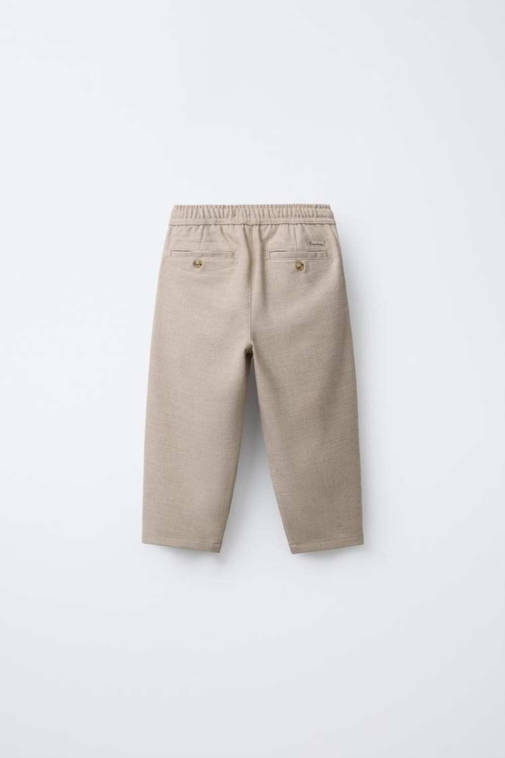 ZARA БРЮКИ ЧИНОС ИЗ МЯГКОЙ ТКАНИ, СВЕТЛО-БЕЖЕВЫЙ