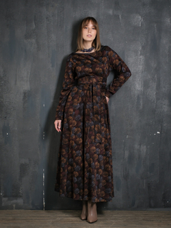 Платье с кушаком /янтарь