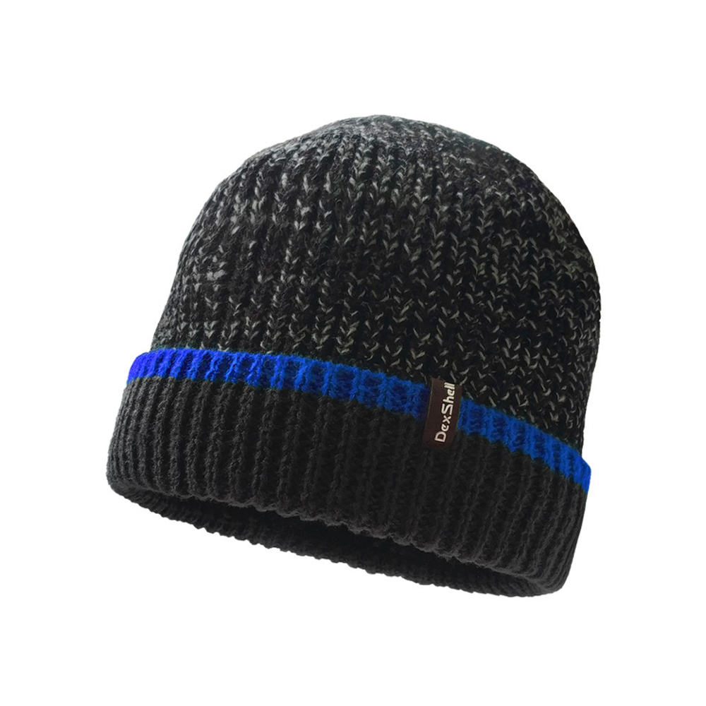 Шапка для рыбалки водонепроницаемая Dexshell Cuffed Beanie черный/cиний S/M (56-58 см)