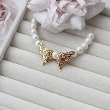 Бусины спейсеры Бабочка, 18*10 мм, 1 пара, позолота, Р064