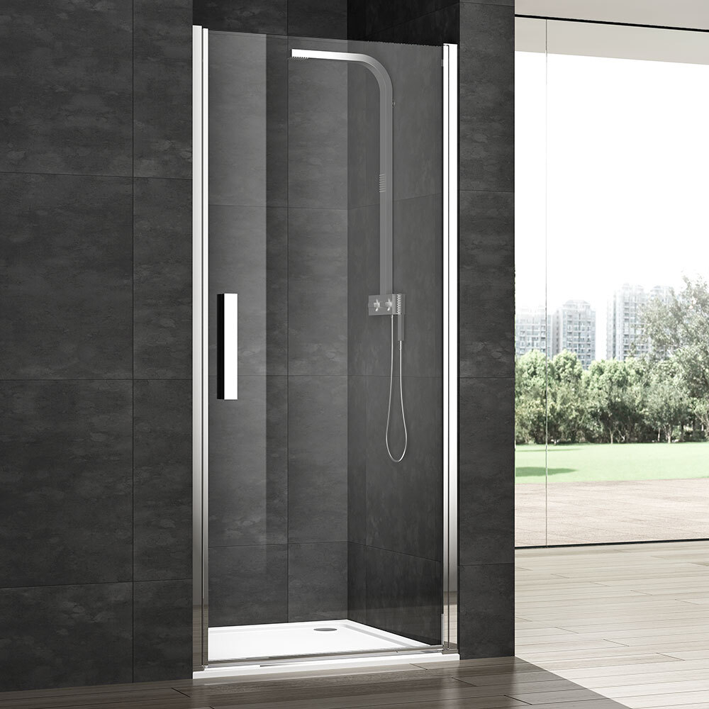 Душевая дверь в нишу VERA VRP1, 70x200, правая, профиль блестящее серебро, стекло прозрачное, VRP1ID07030TR