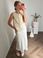 Юбка атласная миди молочный