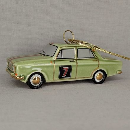Фарфоровая ёлочная игрушка Автомобиль 412 спорт