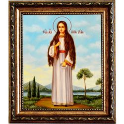 Анна (Агния) Римская, дева, мученица. Икона на холсте.